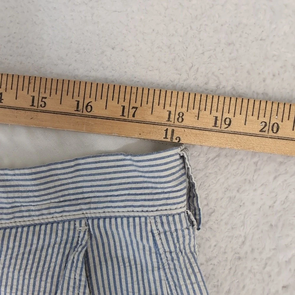 J Crew‎ Shorts Size 36 Mens Seersucker Cotton Blue White Stripe